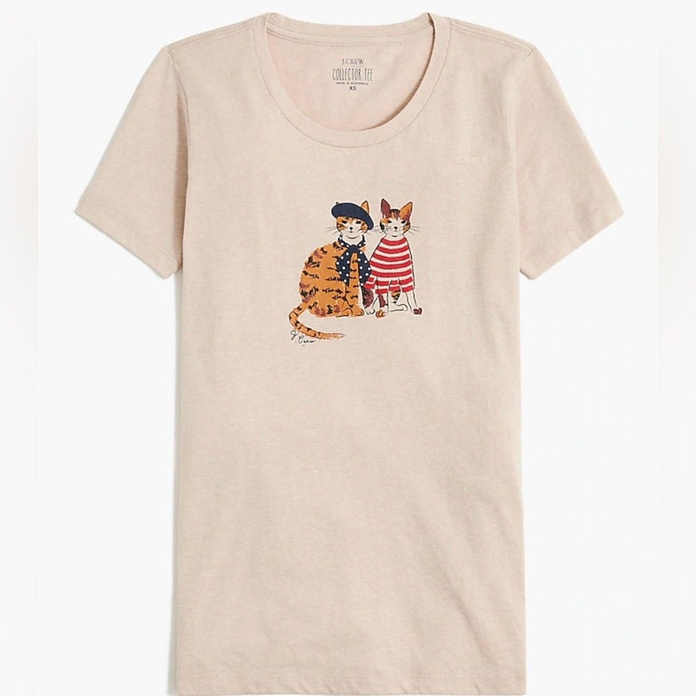 Women’s XL J Crew Factory French Cats France graphic collector tee